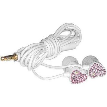 E11000 ELECOM HEART "Gem Drops" Jewel Type Stereo Headphones - (White, Pink topaz), 20 Hz to 20 kHz, 16 Ohm, 100 dB/1 mW (mini casti/мини наушники) BLFR 12148 foto