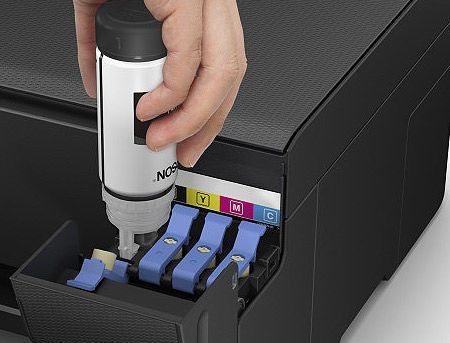 Epson EcoTank L3150 Color Printer/Copier/Color Scanner, WiFi & WiFi Direct, A4, 5760 x 1440 dpi, 33 ppm monochrome/ 15ppm color, USB 2.0, Black ink (8100 pages 5%), color ink (6500 pages 5%), no cable USB www 26255 DOXYTERRA.md foto
