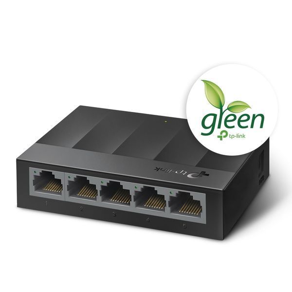 TP-LINK LS1005G 5-port Gigabit Switch, 5 10/100/1000M RJ45 ports, plastic case, LiteWave, Green Technology 32952 DOXYTERRA.md фото