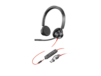 Poly Blackwire 3325 Stereo Microsoft Teams Certified USB-C Headset + 3.5mm Plug + USB-C/A Adapter (8X222AA), Noise-cancelling Microphone, Remote Call Control, Mic. Frequency Response 100 Hz&ndash;10 kHz, Output 20 Hz&ndash;20 kHz, 32 Ohm, 2.2m Cable 33576 DOXYTERRA.md фото