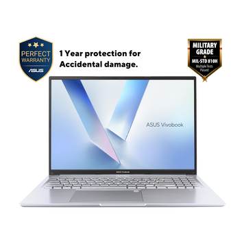 Laptop ASUS 16.0 Vivobook 16 X1605VA Cool Silver, Intel Core i7-13620H, 16Gb, 1Tb, Intel UHD Graphics, 16.0 OLED FHD (1920x1200) AG, HDMI, 802.11ax, USB-C, USB-A, HD Webcam, FP, No OS, Illum Keyb, X1605VA-SH2394 251258 DOXYTERRA.md фото