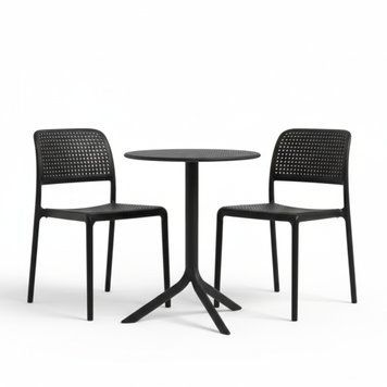 Комплект садовой мебели стол Nardi STEP + 2 стула Nardi Bora Bistrot ANTRACITE 33367 DOXYTERRA.md фото