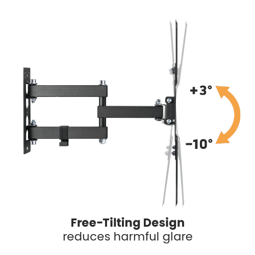 Крепление подвес настенный кронштейн для телевизора LCD/TV Full motion Wall Mount Brateck LPA68-443, Max VESA 400x400, Screen 23"-65" Load 30 Kg, Profile 60-382mm, Tilt +3&deg;~-10&deg;, Swivel +90&deg;~-90&deg;  33402 DOXYTERRA.md фото
