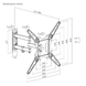 Крепление подвес настенный кронштейн для телевизора LCD/TV Full motion Wall Mount Brateck LPA68-443, Max VESA 400x400, Screen 23"-65" Load 30 Kg, Profile 60-382mm, Tilt +3&deg;~-10&deg;, Swivel +90&deg;~-90&deg;  33402 фото 5 DOXYTERRA.md