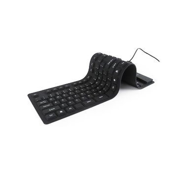 Клавиатура Gembird KB-109F-B, Flexible keyboard, USB, OTG adapter, black color, US layout 31145 фото