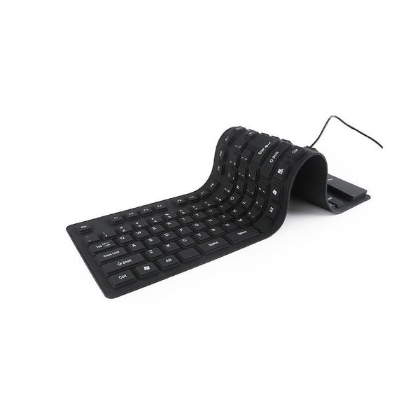 Клавиатура Gembird KB-109F-B, Flexible keyboard, USB, OTG adapter, black color, US layout 31145 фото