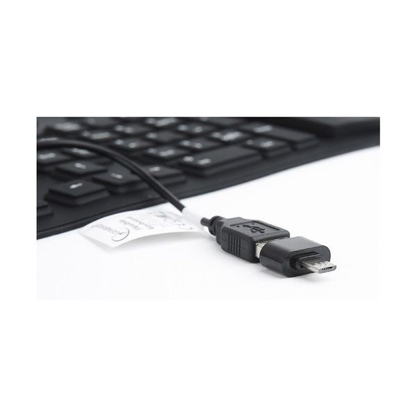 Клавиатура Gembird KB-109F-B, Flexible keyboard, USB, OTG adapter, black color, US layout 31145 фото