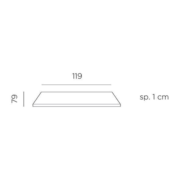 Top laminat dreptunghiular pentru masa Nardi PIANO LAMINATO 120X80 grosime 1 cm BIANCO 30720.10.301 (Blat laminat) 28683 DOXYTERRA.md foto