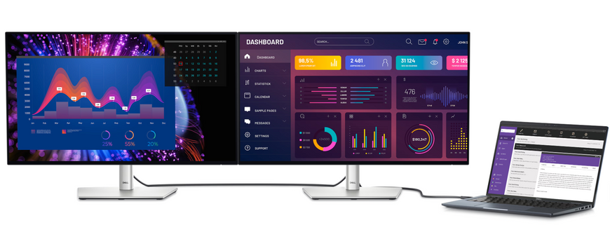 Monitor 27 DELL UltraSharp U2724DE Silver, IPS, 2560x1440 WQHD, 120Hz, 5ms, 350cd, HDMI+DP+USB+TypeC, LAN, Pivot 214096 DOXYTERRA.md фото