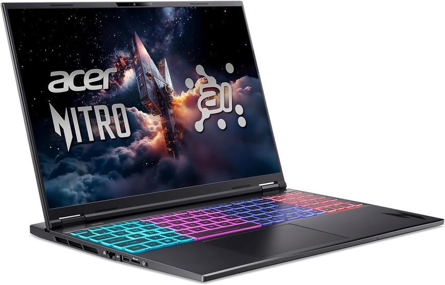 Laptop Acer 16.0 Nitro 16S AI AN16S-61 Obsidian Black, AMD Ryzen AI 7 350, 16Gb, 1Tb, GeForce RTX 5070 Ti 12Gb, 16.0 WQXGA (2560x1600) 180Hz Non-glare, HDMI, Gbit Ethernet, 802.11ax, USB4, USB-C, USB-A, CR, FHD Webcam, Linux, Illum RGB Keyb, NH.QZWEU.003 256893 DOXYTERRA.md foto