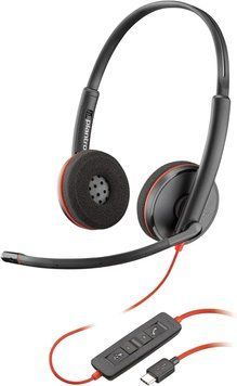 Poly Blackwire 3220 Stereo USB-C Headset + USB-C/A Adapter (8X228A6), Microphone noise-canceling, SoundGuard, DSP, output 20 Hz&ndash;20 kHz, Mic 100 Hz&ndash;10 kHz, Remote call control, 1.6m Cable 32333 DOXYTERRA.md foto