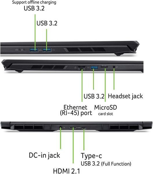 Laptop Acer 16.0 Nitro V 16S AI ANV16S-41 Obsidian Black, AMD Ryzen 7 260, 32Gb, 1Tb, GeForce RTX 5070 8Gb, 16.0 WQXGA (2560x1600) 180Hz Non-glare, HDMI, Gbit Ether, 802.11ax, USB4, USB-A, CR, HD Web, Linux, Illum RGB Keyb, NH.U02EU.002 240814 DOXYTERRA.md foto