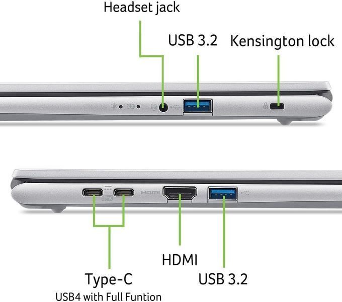 Laptop Acer 16.0 Aspire Go 16 AG16-71P Pure Silver, Intel Core 9 270H, 16Gb, 512Gb, Intel Graphics, 16.0 WUXGA (1920x1200) AG, HDMI, 802.11ax, USB-C, USB-A, FHD Web, Linux, Illum Keyb, NX.JV0EU.007 257062 DOXYTERRA.md фото