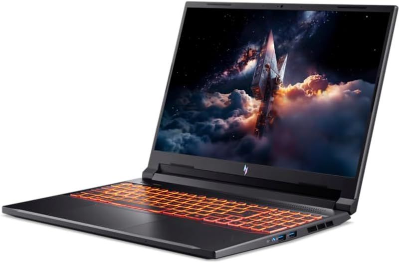 Laptop Acer 16.0 Nitro V 16 AI ANV16-42 Shale Black, AMD Ryzen 7 260, 16Gb, 1Tb, GeForce RTX 5050 8Gb, 16.0 WUXGA (1920x1200) 180Hz Non-glare, HDMI, Gbit Ethernet, 802.11ax, USB4, USB-A, CR, HD Web, Linux, Illum Keyb, NH.U1HEU.004 247521 DOXYTERRA.md foto
