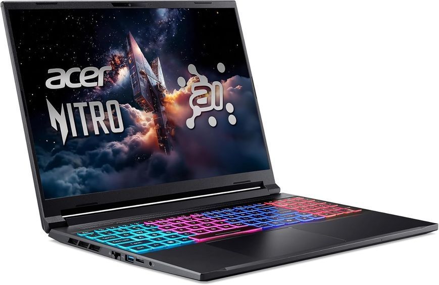 Laptop Acer 16.0 Nitro V 16S AI ANV16S-41 Obsidian Black, AMD Ryzen 7 260, 32Gb, 1Tb, GeForce RTX 5070 8Gb, 16.0 WQXGA (2560x1600) 180Hz Non-glare, HDMI, Gbit Ether, 802.11ax, USB4, USB-A, CR, HD Web, Linux, Illum RGB Keyb, NH.U02EU.002 240814 DOXYTERRA.md foto