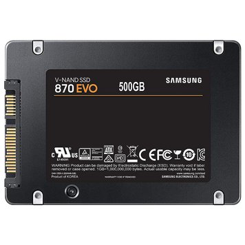 Внутрений высокоскоростной накопитель 500GB SSD 2.5 Samsung 870 EVO MZ-77E500B/EU, Read 560MB/s, Write 530MB/s, SATA III 6.0Gbps (solid state drive intern SSD/Внутрений высокоскоростной накопитель SSD) 29743 фото