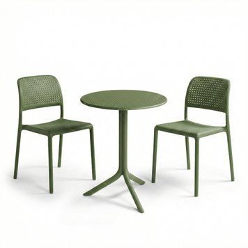 Комплект садовой мебели стол Nardi STEP + 2 стула Nardi Bora Bistrot AGAVE 33369 DOXYTERRA.md фото
