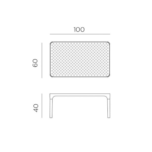 Стол кофейный Nardi NET TABLE 100 TORTORA 40064.10.000 (Стол кофейный для сада лежака террасы балкон) 26826 фото