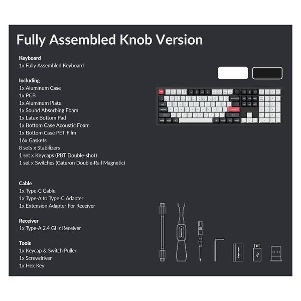 Клавиатура Keychron Q6 HE QMK Wireless Custom Full-Metal Mechanical Keyboard (Q6H-P1), Shell White, Full Size layout, Knob, RGB Backlight, Gateron Double-Rail Magnetic Nebula Switch, Hot-Swap, 2.4GHz&Bluetooth, USB Type-C, gamer 33244 DOXYTERRA.md фото