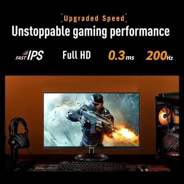 Монитор 23.8 ASUS TUF Gaming VG249Q5R, Black, IPS, 1920x1080, 200Hz,Adaptive-Sync, 1msGTG, 300cd, CR1000:1, HDR10, HDMI+DP, Speakers 248591 DOXYTERRA.md фото