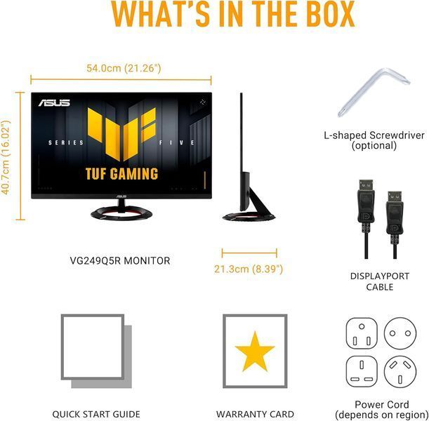Монитор 23.8 ASUS TUF Gaming VG249Q5R, Black, IPS, 1920x1080, 200Hz,Adaptive-Sync, 1msGTG, 300cd, CR1000:1, HDR10, HDMI+DP, Speakers 248591 DOXYTERRA.md фото