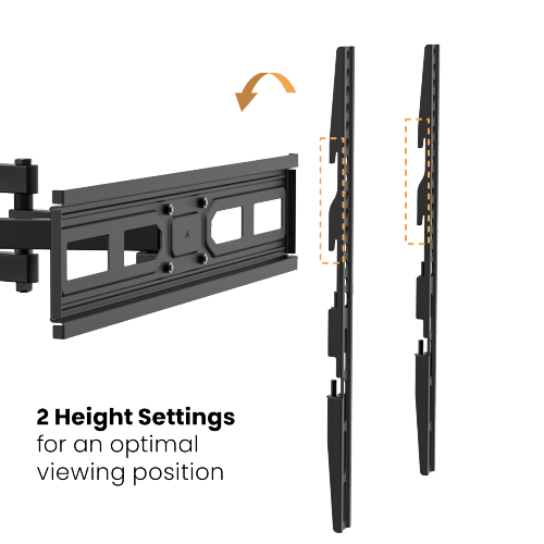 Крепление подвес настенный кронштейн для телевизора  LCD/TV Full motion Wall Mount Brateck LPA78-466, Max VESA 600x400, Screen 37"-80" Load 40 Kg, Profile 67-355mm, Tilt +3&deg;~-15&deg;, Swivel +60&deg;~-60&deg;, Level +3&deg;~-3&deg; 33407 DOXYTERRA.md фото