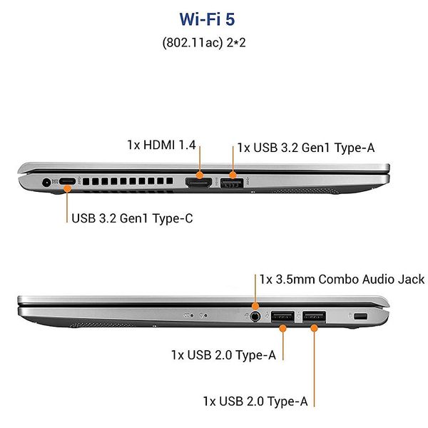 Laptop 15.6 ASUS VivoBook X515JA Silver, Intel Core i7-1065G7 1.3-3.9GHz/16GB DDR4/SSD 512GB/Intel Iris Plus Graphics/WiFi 802.11AC/BT/USB Type-C/HDMI/HD WebCam/15.6" IPS FHD Anti-Glare 250nits (1920x1080)/No OS X515JA-BQ2262 29857 foto