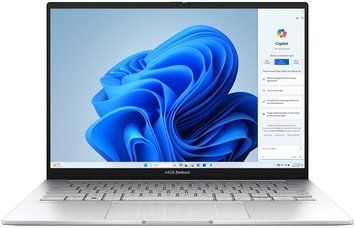 Ноутбук ASUS 14.0 Zenbook 14 UX3405CA Foggy Silver, Intel Core Ultra 9 285H, 32Gb, 1Tb, 14.0 OLED 3K (2880x1800) AG, Intel Arc Graphics, HDMI, 802.11be, TB4, USB-A, IR FHD Web, No OS, Illum Keyb, Sleeve, UX3405CA-ST1109 251225 DOXYTERRA.md фото