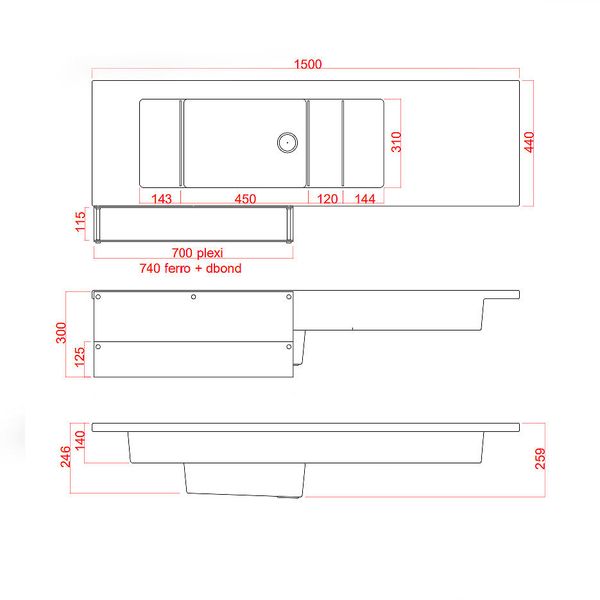 LYXO Cocktail station with removable dividers KT302-000001 25784 фото