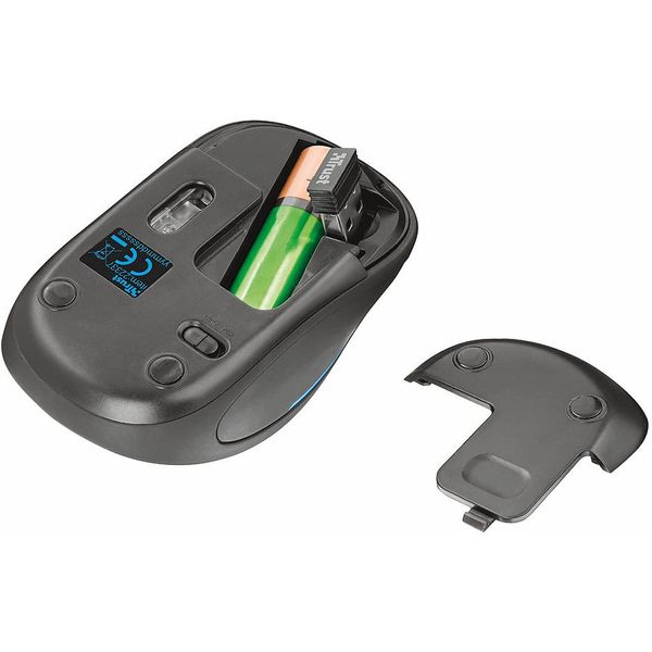 Мышь Trust Yvi FX Wireless Mouse - Geometrics, LED illumination in continuously changing colours, 8m 2.4GHz, Micro receiver, 800-1600 dpi, 4 button, Rubber sides for comfort and grip, USB, TR-22337-03 30287 фото