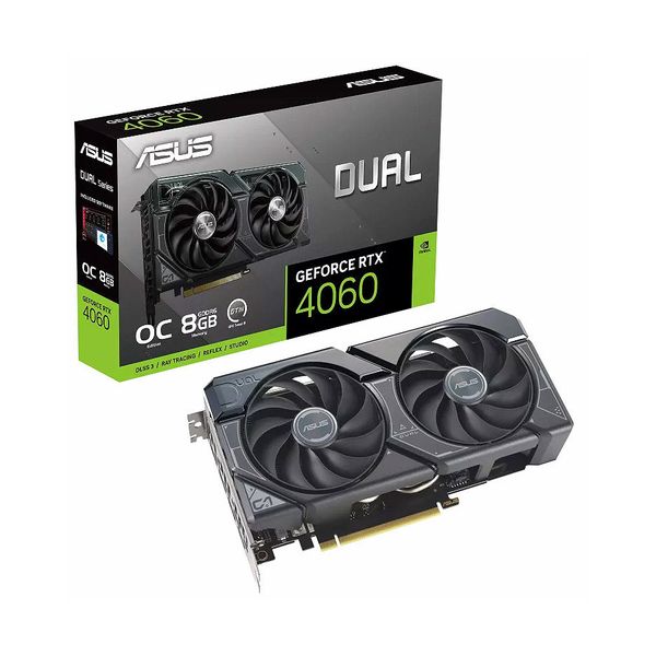 Видеокарта ASUS DUAL-RTX4060-O8G, GeForce RTX4060 8GB GDDR6, 128-bit, GPU/Mem speed 2535/17Gbps, PCI-Express 4.0, HDMI 2.1a/3xDisplay Port 1.4a (placa video/видеокарта) 31150 фото