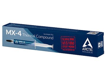 Arctic MX-4 Thermal Compound 2019 Edition 20g, Thermal Conductivity 8.5 W/(mK), Viscosity 870 poise, Density 2.50 g/cm3 ACTCP00001B 26288 фото