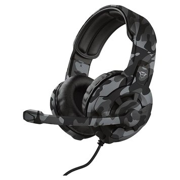 Trust Gaming GXT 411K Radius Multiplatform Headset - Black Camo, 40mm drivers provide a booming audio experience, adjustable microphone, Nylon braided cable (1m) plugs directly into game controllers and an extra adapter cable (1m) for PC 31476 фото