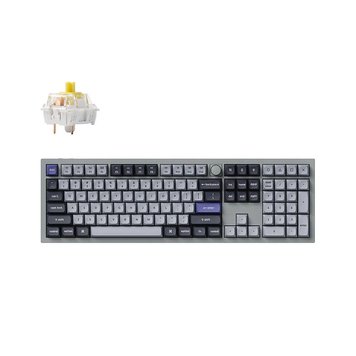 Tastatura Keychron Q6 Pro QMK/VIA Wireless Custom Full-Metal Mechanical Keyboard (Q6P-N4) Silver Grey, Full Size layout, Knob, RGB Backlight, Keychron K pro Mechanical Banana Switch, Hot-Swap, Bluetooth, USB Type-C, gamer (tastatura/клавиатура) 31628 foto