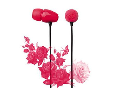 E11017 ELECOM "Rose" Flower Shaped Stereo Headphones (Red), 20 Hz to 20 kHz, 16 Ohm, 97 dB/1 mW (mini casti/мини наушники) 12178 фото