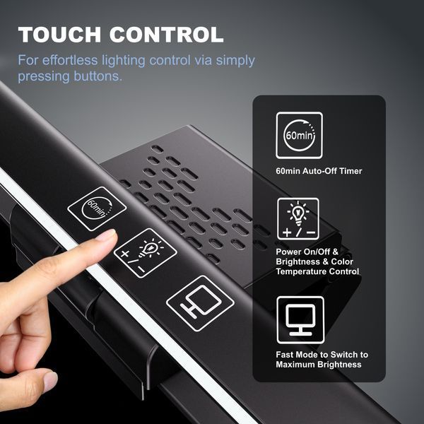 Светодиодная панель для монитора LumiVida LDL16-11LV Monitor Light Bar with Touch Control, 500x85x106mm, LED 5W, Color temperature 3000K/4000K/6000K, 200 lumen (Светодиодная панель для монитора с подсветкой) 33416 DOXYTERRA.md фото