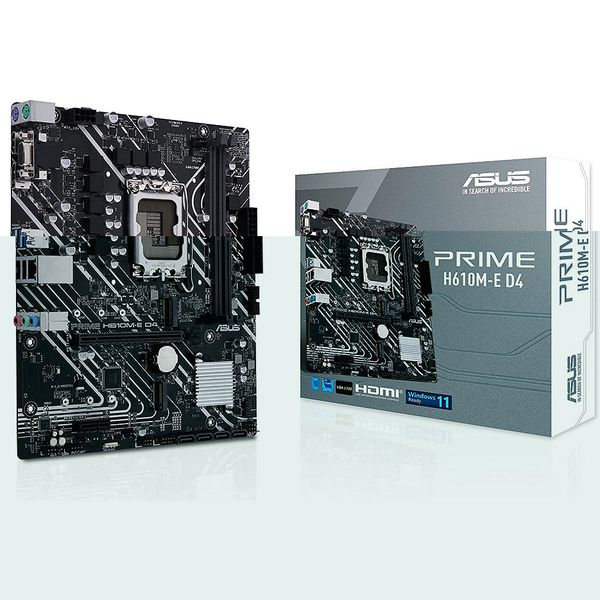 Материнская плата ASUS PRIME H610M-K D4 Intel H610, LGA1700, Dual DDR4 3200MHz, PCI-E 4.0 x16, D-Sub/HDMI, USB3.2, SATA 6 Gbps, M.2 slot, PCIe 3.0 x4 mode, SB 8-Ch., GigabitLAN, LED lighting 30637 фото