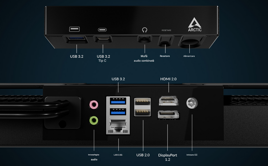 Arctic Under Desk PC Senza 5700G Pro, AMD Ryzen7 5700G 3.8-4.6GHz/32GB RAM/M.2 NVMe 1TB SSD/AMD Radeon RX Vega8 Graphics,HDMI/DP, Wi-Fi 6E(802.11ax), BT5.3, 2.5G LAN, Windows 11 Pro (ACPCC00006A) 33517 DOXYTERRA.md фото