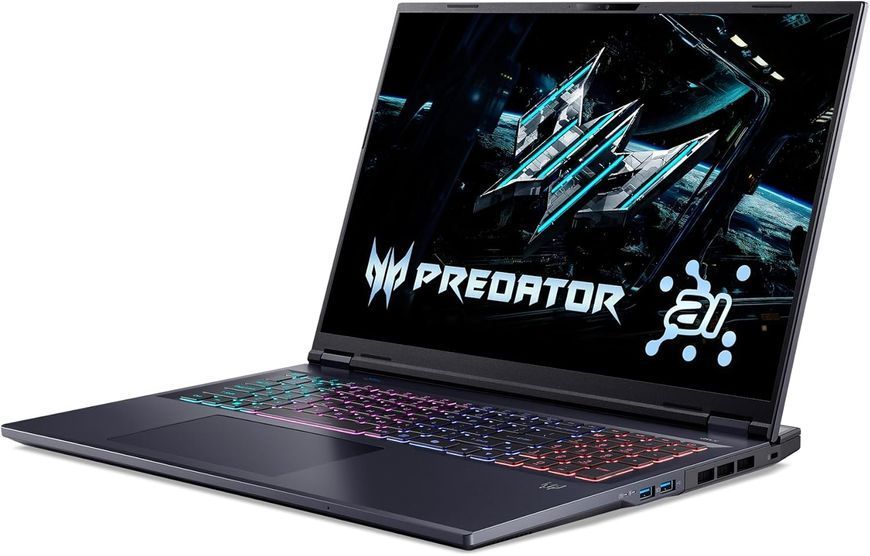 Laptop Acer 18.0 Predator Helios Neo 18 AI PHN18-72 Abyssal Black, Intel Core Ultra 9 275HX, 32Gb, 1Tb, GeForce RTX 5070 8Gb, 18.0 IPS WQXGA (2560x1600) 240Hz Non-glare, HDMI, Gbit Eth, 802.11ax, USB-C TB4, USB-A, CR, IR FHD Web, Linux, Illum RGB Keyb 235043 DOXYTERRA.md foto