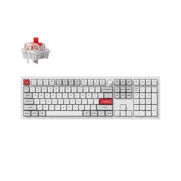 Клавиатура Keychron Q6 Pro QMK/VIA Wireless Custom Full-Metal Mechanical Keyboard (Q6P-P1) Shell White, Full Size layout, Knob, RGB Backlight, Keychron K pro Mechanical Red Switch, Hot-Swap, Bluetooth, USB Type-C, gamer (tastatura/клавиатура) 31629 фото