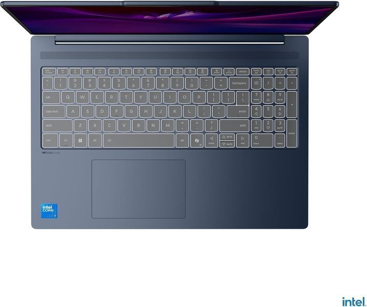 Laptop Lenovo 16.0 IdeaPad Slim 5 16IMH10 Cosmic Blue, Intel Core Ultra 9 185H, 16Gb, 1Tb, Intel Arc Graphics, 16.0 OLED FHD+ (1920x1200) Glare, HDMI, 802.11ax, USB-C, USB-A, CR, IR FHD Web, No OS, Illum Keyb, 83V7000QRK 257385 DOXYTERRA.md фото