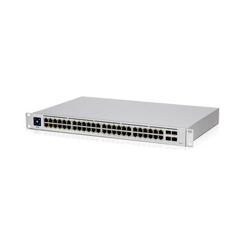 Switch Ubiquiti UnFi Switch 48 (USW-48-POE), 48-Port 802.3at PoE Gigabit Switch with SFP, 4-ports SFP 1G, 32 ports POE+ IEEE 802.3at/af, PoE Output 195W, 1.3" Touchscreen display, Non-Blocking Throughput: 52 Gbps, Switching Capacity: 104 Gbps, Rackmountab 28714 foto