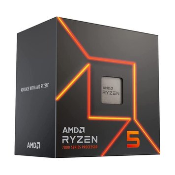 Процессор CPU AMD Ryzen 5 7600 6-Core, 12 Threads, 3.8-5.1GHz, Unlocked, AMD Radeon Graphics, 6MB L2 Cache, 32MB L3 Cache, AM5, Wraith Stealth Cooler, BOX (100-100001015BOX) 30715 фото