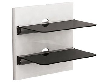 DVD Bracket Brateck DVD-18-02 Aluminium&Glass 2 shelves 305mmx465mm, 8Kg, Cable management (suport de perete pentru DVD/крепление подвес настенный кронштейн для DVD) XMAS 17932 фото