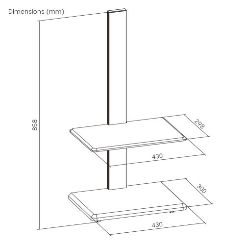 Lumi HGB01-1S Mobile Floor Stand with Dual Shelf 32032 фото