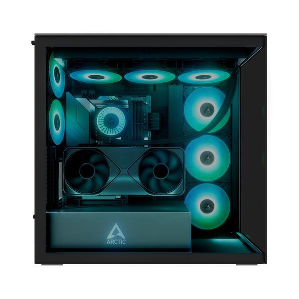 Компьютерный корпус Case E-ATX Arctic Xtender VG Black (Clear Glass & Vertical GPU Mounting) no PSU, 2xUSB 3.2 Gen1, USB 3.2 Gen2 Type C, Audio-out&Mic, 2xP12 Pro A-RGB Rear, 3x P14 Pro Reverse A-RGB Side (ACPCC00024A) 33521 DOXYTERRA.md фото