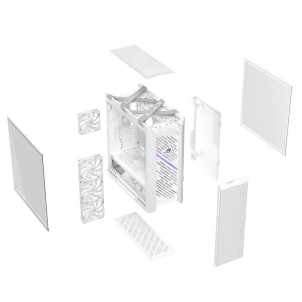 Carcasa Case E-ATX ASUS ROG Strix Helios II GX601S White Edition no PSU, Dual Tempered Glass Side Panels, 4 x 140mm PWM Fans, 4xUSB 3.2 Gen1, 2xUSB 3.2 Gen2 Type C, Audio-out&Mic, Aura Sync RGB GX601S/WT/TG// 33131 DOXYTERRA.md foto