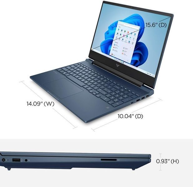 Laptop HP 15.6 Victus 15-fa2131ci Performance Blue, Intel Core i5-13420H, 16Gb, 1Tb, GeForce RTX 5050 8Gb, 15.6 IPS FHD (1920x1080) 144Hz Non-glare, HDMI, Gbit Eth, 802.11ax, USB-C, USB-A, HD Web, FreeDOS, Illum Keyb, CB8Q5EA#UUQ 245852 DOXYTERRA.md фото