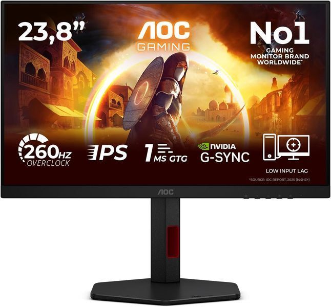 Monitor 23.8 AOC 24G4ZR Black, IPS, 1920x1080 FHD, 240Hz, AdaptiveSync+G-Sync, 0.3msMPRT, 300cd, HDR10, HDMI+DP, Pivot 251627 DOXYTERRA.md foto