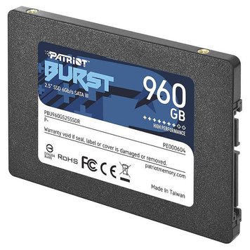 Внутрений высокоскоростной накопитель 960GB SSD 2.5" Patriot Burst PBE960GS25SSDR, 7mm, Read 450MB/s, Write 320MB/s, SATA III 6.0 Gbps (solid state drive intern SSD/Внутрений высокоскоростной накопитель SSD) 29223 фото